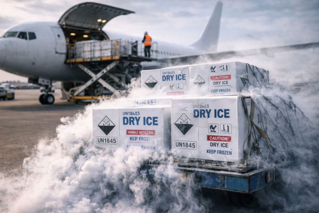 hielo seco aeropuerto